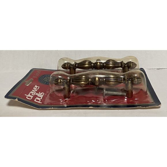 Vintage Kirsch Drawer Pulls Handles BF 134-2 Antique Brass 3” on Center NIP - Picture 4 of 7